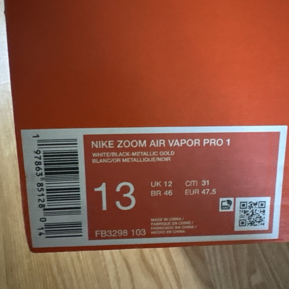 Nike Vapor Elite 1 Football Cleats Men's 13 White Metallic Gold No Box NWT $145 - Picture 6 of 6